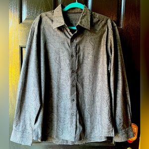 Tasso Elba 100% Cotton Paisley long sleeve Men’s Large Shirt 16-16 1/2. Black